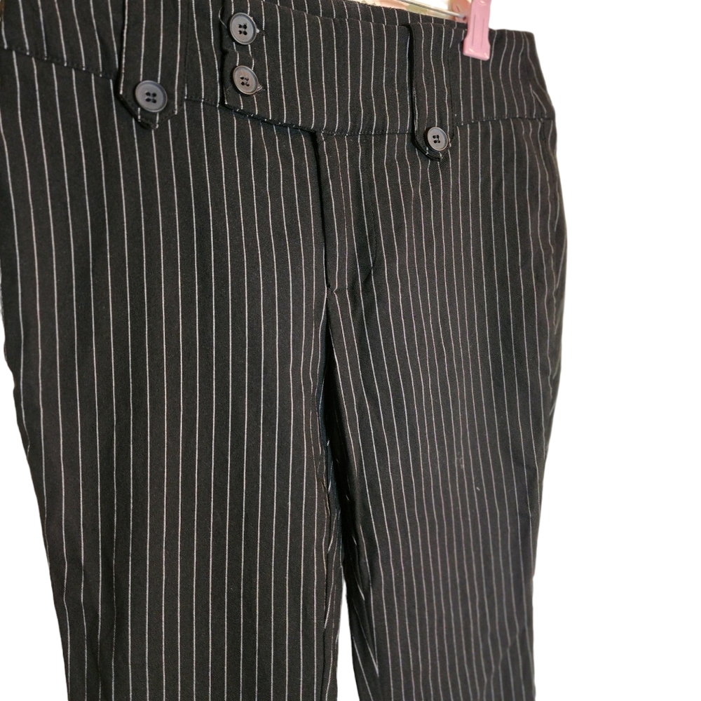 Womens Wet Seal Black Striped Bootcut Alternative Style Dress Pants Size Medium